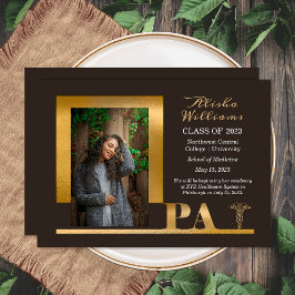Elegant Guld PA Caduceus 1 Photo Brown Grad Meddelande
