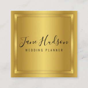 Elegant Guld på Guld Minimalistisk Redigerbar Fyrkantigt Visitkort
