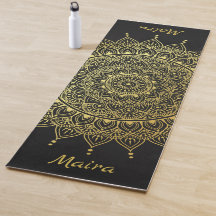 Elegant Guld på Soft Black Blommigt Henna Mandala