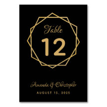 Elegant guld på svart modern geometrisk bröllop