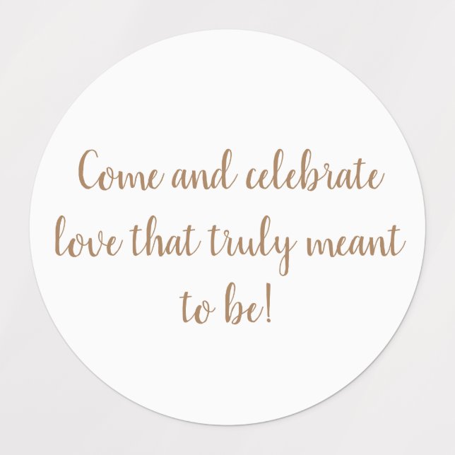 elegant guld på vita vigselskyltar klistermärke (Design 1)