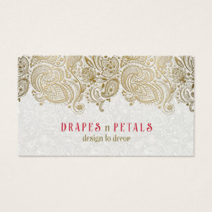 Elegant Guld paisley Snöre Beige bakgrund Visitkort