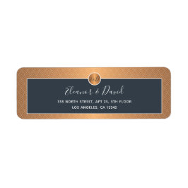 Elegant guld par monogram bröllop returadress etikett