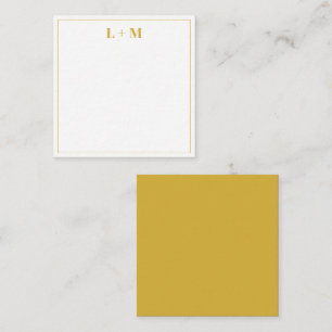 Elegant Guld Par Monogram Minimalist Enkel Anteckningskort