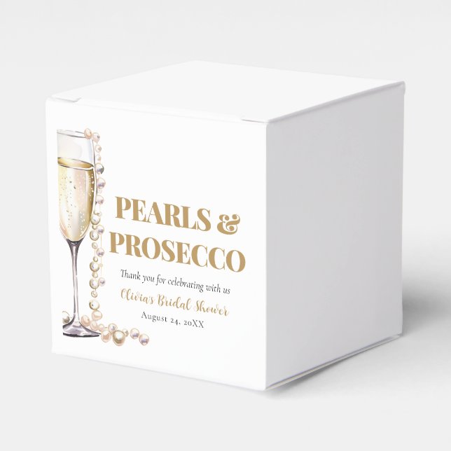 Elegant Guld Pearls och Prosecco Möhippa Presentaskar (Framsidan Sidan)