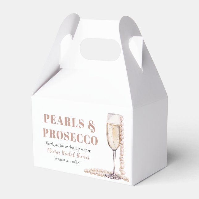 Elegant Guld Pearls och Prosecco Möhippa Presentaskar (Framsidan Sidan)