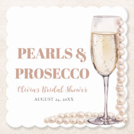 Elegant Guld Pearls och Prosecco Möhippa Underlägg Papper