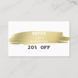 Elegant Guld Penseldrag Makeup Artist Referal Rabattkort