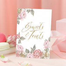 Elegant Guld Peony Blommigts Sweets & Trets