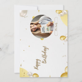 Elegant Guld Personlig födelsedagsfoto Inbjudningar