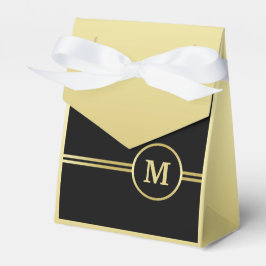 Elegant guld Personlig Monogram på svart Presentaskar