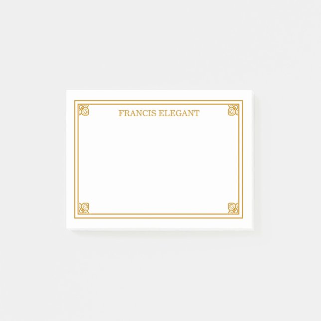 Elegant Guld Personlig Notes Post-it Block (Framsida)