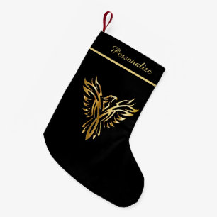 Elegant Guld Phoenix Stigning från Ashes personal Liten Julstrumpa