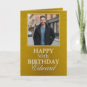 Elegant Guld Photo Boykompis Birthday Kort