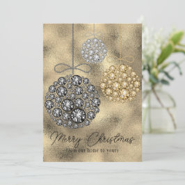 Elegant Guld Photo God jul Julkort