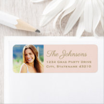 Elegant Guld Photo Studenten Returadress