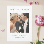 Elegant Guld Photo Tack Bröllop-kort för fotnoten<br><div class="desc">Den här anpassningsbarna är bara en chic, ett bröllop tack för att du har en kortmall med elegant, minimalistisk och modern design. Standardformen är vassa hörn av standardtyp, men rundade hörn fungerar också på ett underbart sätt med den här designen. Prova båda utseendet och se vilken av dem du har....</div>