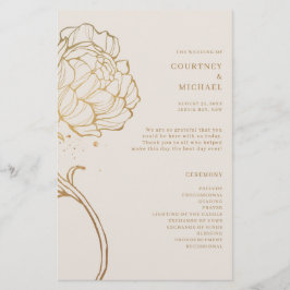 Elegant guld pion linje konst Ceremoni Program