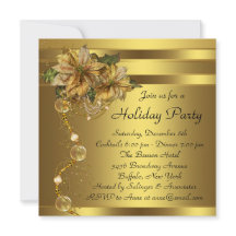 Elegant Guld Poinsettia Black Guld jul Party