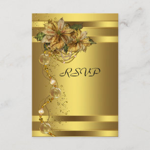 Elegant guld Poinsettia Guld Julfest Svar