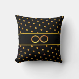 Elegant Guld Polka dots & Infinity Symbol Kudde