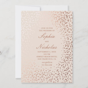 Elegant guld polka dots. Klassisk modern bröllop Inbjudningar