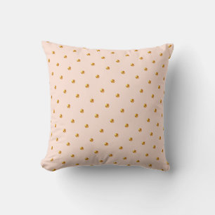 Elegant Guld Polka dots om korallets Rosa Kudde