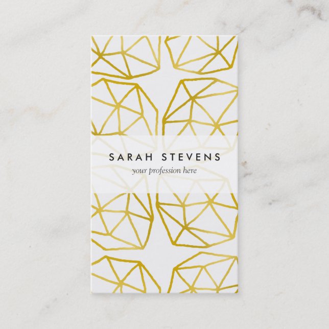 Elegant Guld Polygonala unika geometriska Mönster Visitkort (Framsida)