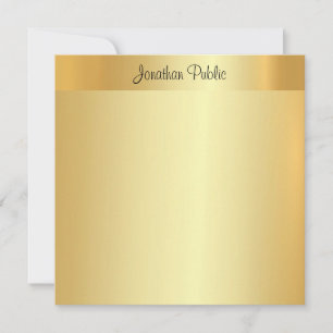 Elegant Guld Professionell Calligraphed Script Nam Anteckningskort