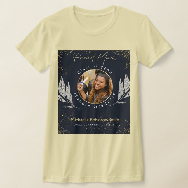 Elegant Guld Proud Morsa Studenten T Shirt (Laydown)