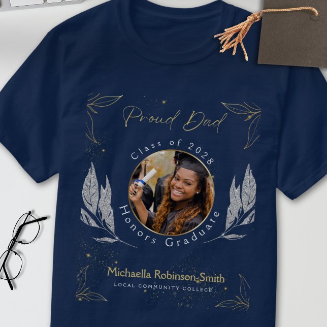 Elegant Guld Proud Pappa Studenten T Shirt (Skapare uppladdad)