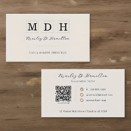 Elegant Guld QR-kod Frisyr & Smink Visitkort