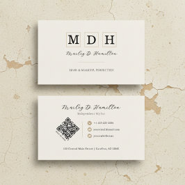 Elegant Guld QR-kod Stylist Visitkort