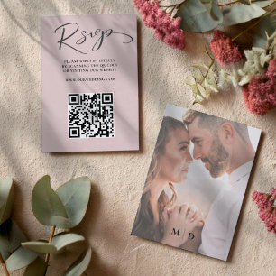 Elegant Guld QR-koden OSA Bröllop Kort