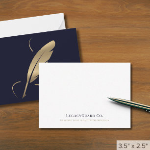 Elegant Guld Quill Anteckningskort