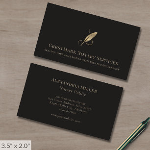 Elegant Guld Quill Logotyp Visitkort