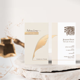 Elegant Guld quill penna Ivory Notary Public Qr Co Visitkort