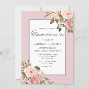 Elegant Guld Quinceanera Inbjudan