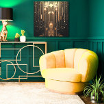 Elegant Guld Rain on Black Art Deco Canvastryck<br><div class="desc">Lägg pizzazz till vilket rum som helst med den här öga-infångande och vackra duken! Det egyptiska konstdekretet från 1920-talet är tidlöst och klassi med den här regniga estetiska utformningen i guld. Se hela samlingen på en mängd produkter,  från celltelefonfodral till duschgardiner och dekorera på The Dizzy Butterfly Emporium!</div>