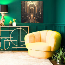 Elegant Guld Rain on Black Art Deco