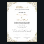Elegant guld ram Muslim nikkah-intyg Poster<br><div class="desc">Vi presenterar vårt exquisite guld ram Muslim nikah-certifikat - det perfekt sättet att högtidlighålla er speciella dag och fira er kärlek. Denna certifiering av giftermål i elegant är noggrant utformad för att visa hur vacker och viktig denna union i helig är. Certifikatet är designat med ett fantastiskt guld ram som...</div>
