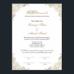 Elegant guld ram Muslim nikkah-intyg Poster<br><div class="desc">Vi presenterar vårt exquisite guld ram Muslim nikah-certifikat - det perfekt sättet att högtidlighålla er speciella dag och fira er kärlek. Denna certifiering av giftermål i elegant är noggrant utformad för att visa hur vacker och viktig denna union i helig är. Certifikatet är designat med ett fantastiskt guld ram som...</div>