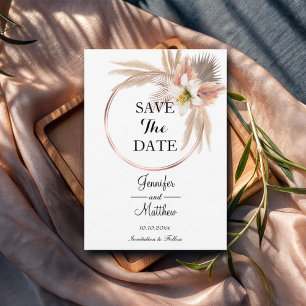 Elegant Guld Ram Pampas Grass 5x7" Spara Datumet