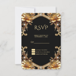 Elegant guld ram RSVP-kort OSA Kort