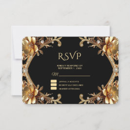 Elegant guld ram RSVP-kort OSA Kort