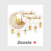 Elegant guld Ramadan Mubarak moské & lyktor