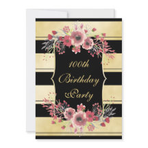 Elegant Guld Rand Blommigt vattenfärg 100:e