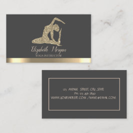 Elegant Guld Rand Glitter Yoga Girl Visitkort