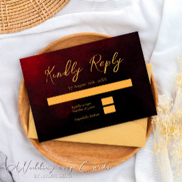 Elegant Guld Red and Black Bröllop OSA Card