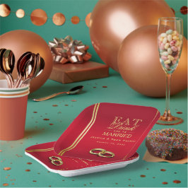 Elegant Guld & Red, Bröllop Ringar Bröllop